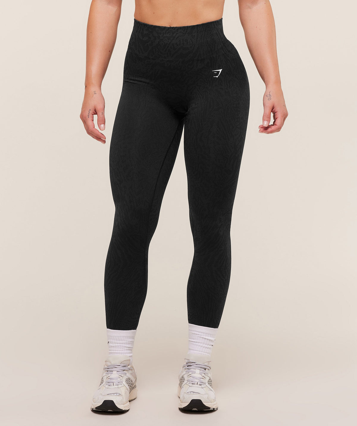 Gymshark Adapt Animal Seamless Leggings - Black/Asphalt Grey