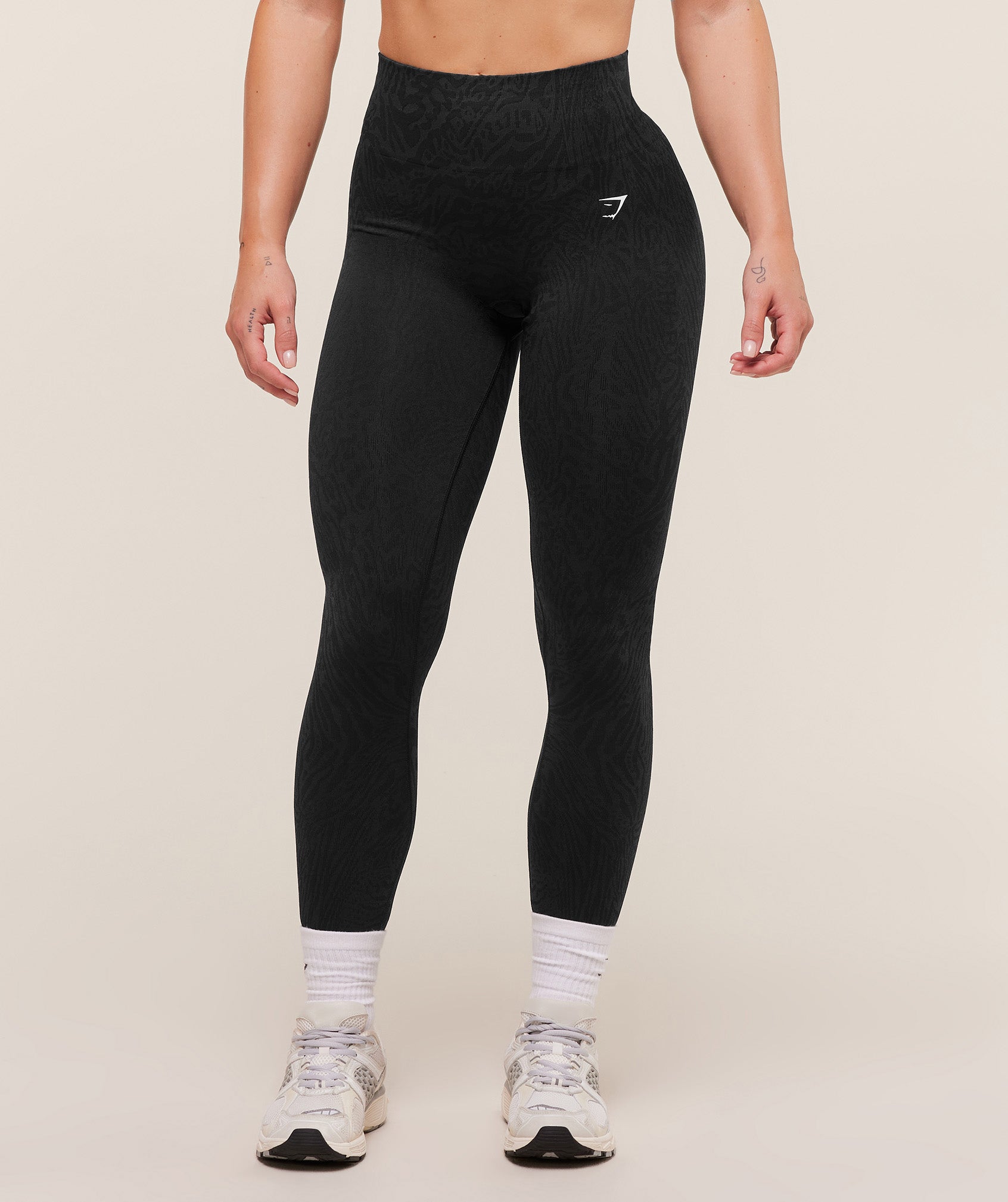 Gymshark Adapt Animal Seamless Leggings - Black/Asphalt Grey