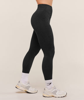 Gymshark Adapt Animal Seamless Leggings - Black/Asphalt Grey