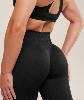 Gymshark Adapt Animal Seamless Leggings - Black/Asphalt Grey