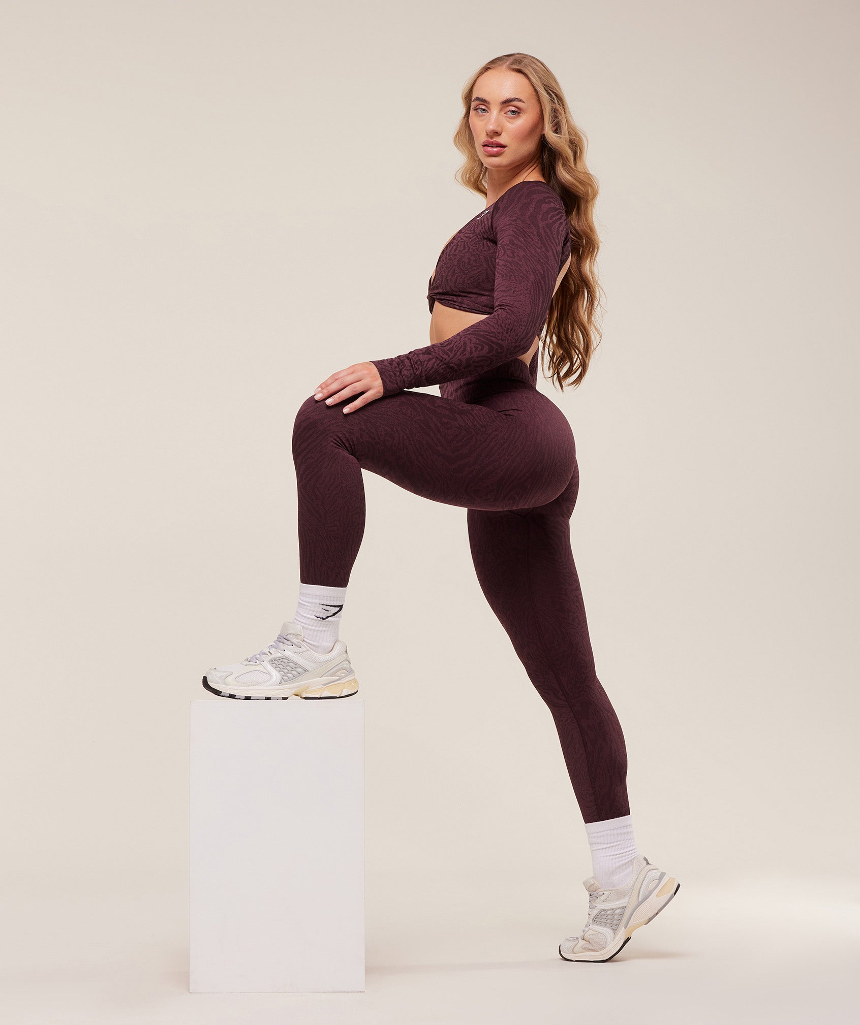 Gymshark Adapt Animal Seamless Leggings - Cherry Purple/Reset Pink