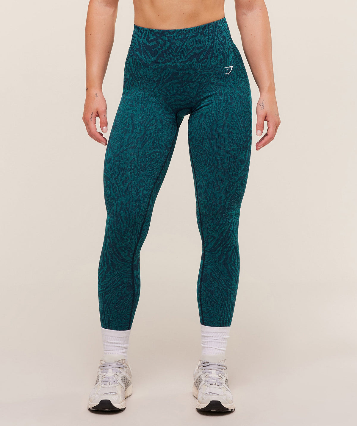 Gymshark Adapt Animal Seamless Leggings - Navy/Brand Blue