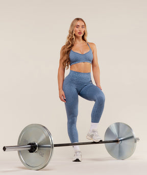 Gymshark Adapt Animal Seamless Leggings - Worn Blue/Peri Blue