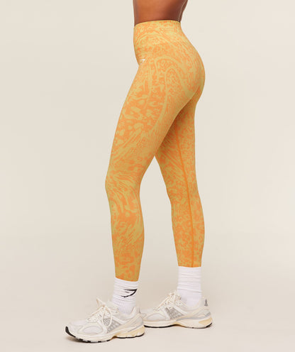 Gymshark Adapt Animal X Whitney Leggings - Sorbet Yellow /  Dayglow Peach