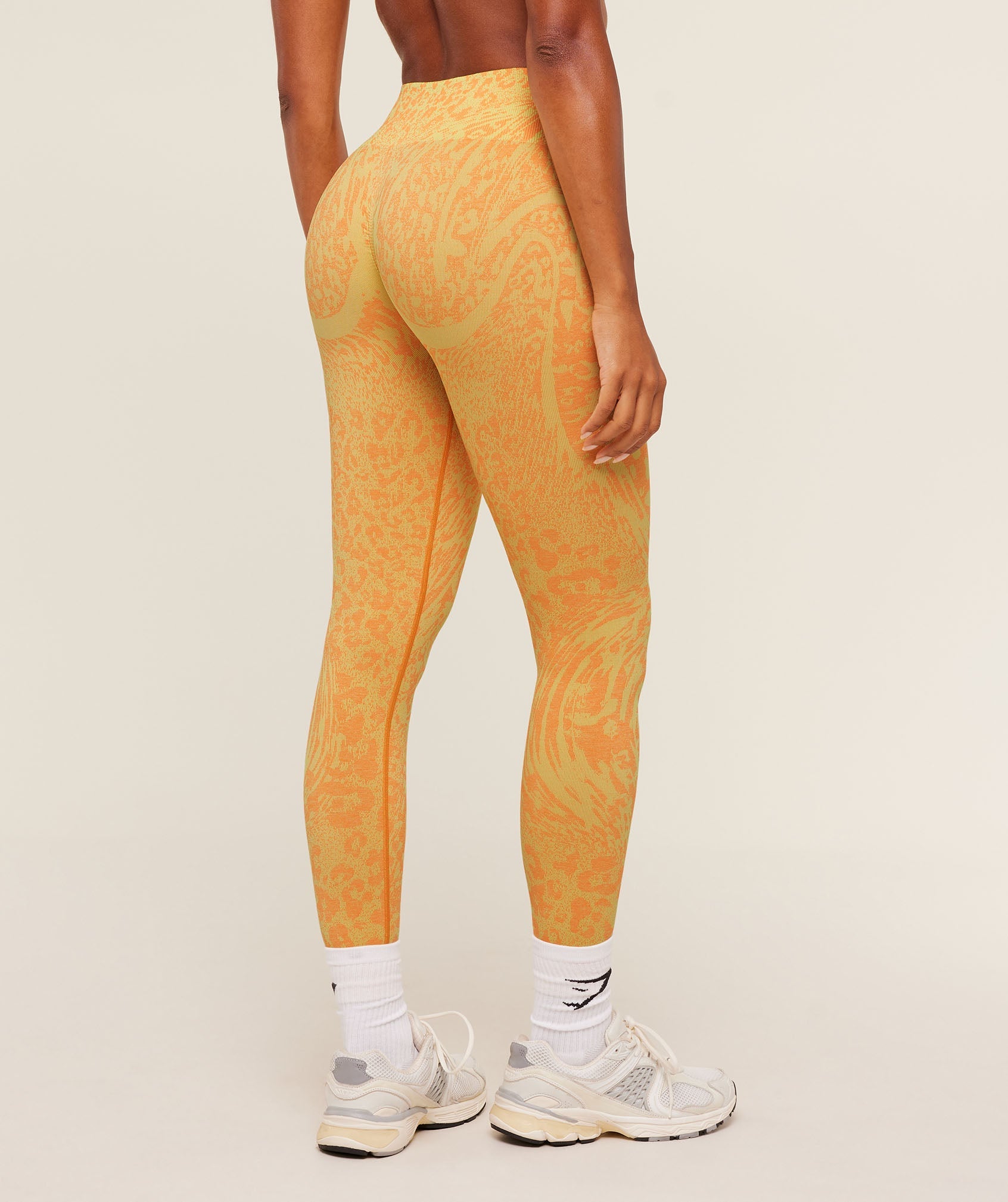 Gymshark Adapt Animal X Whitney Leggings - Sorbet Yellow /  Dayglow Peach