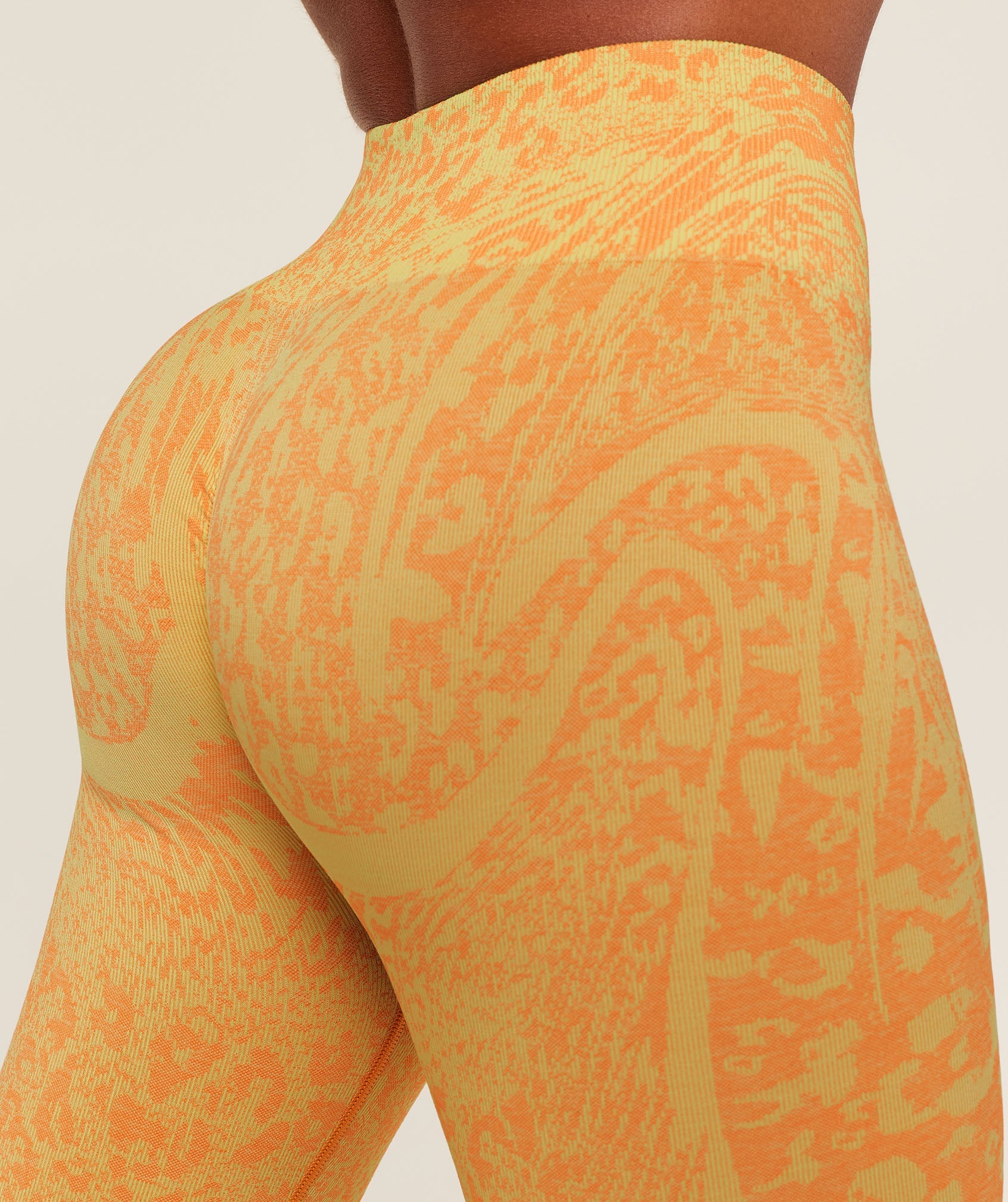 Gymshark Adapt Animal X Whitney Leggings - Sorbet Yellow /  Dayglow Peach