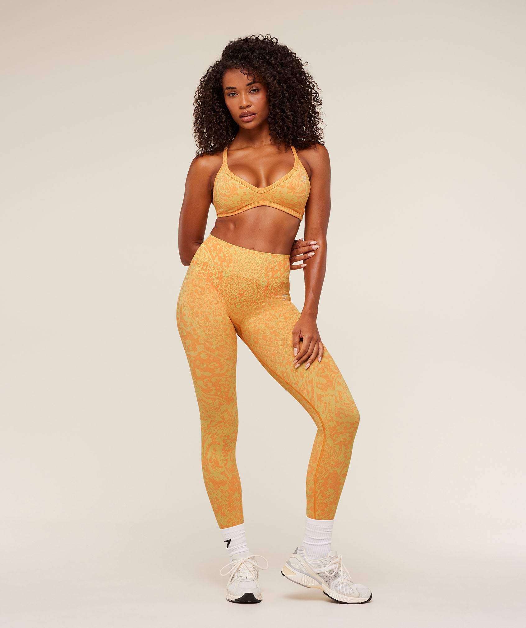 Gymshark Adapt Animal X Whitney Leggings - Sorbet Yellow /  Dayglow Peach