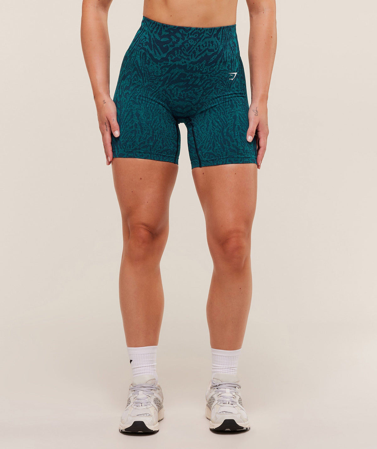 Gymshark Adapt Animal Seamless Shorts - Navy/Brand Blue