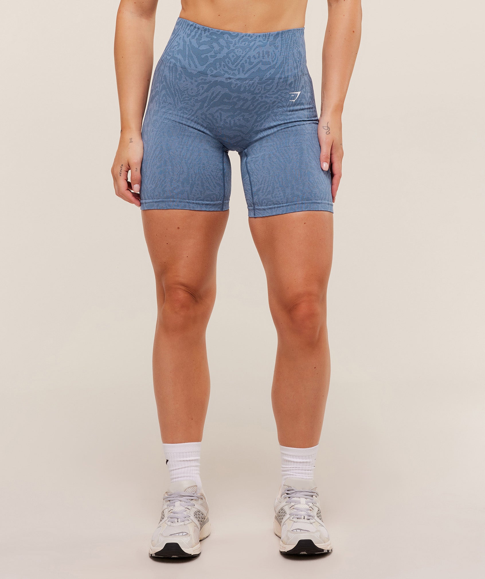 Gymshark Adapt Animal Seamless Shorts - Worn Blue/Peri Blue