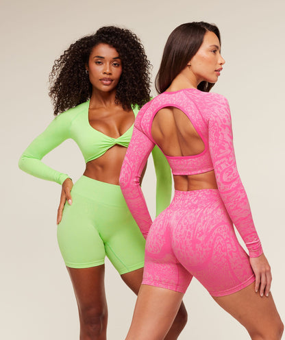 Gymshark Adapt Animal X Whitney Shorts - Electric Pink /  Sorbet Yellow