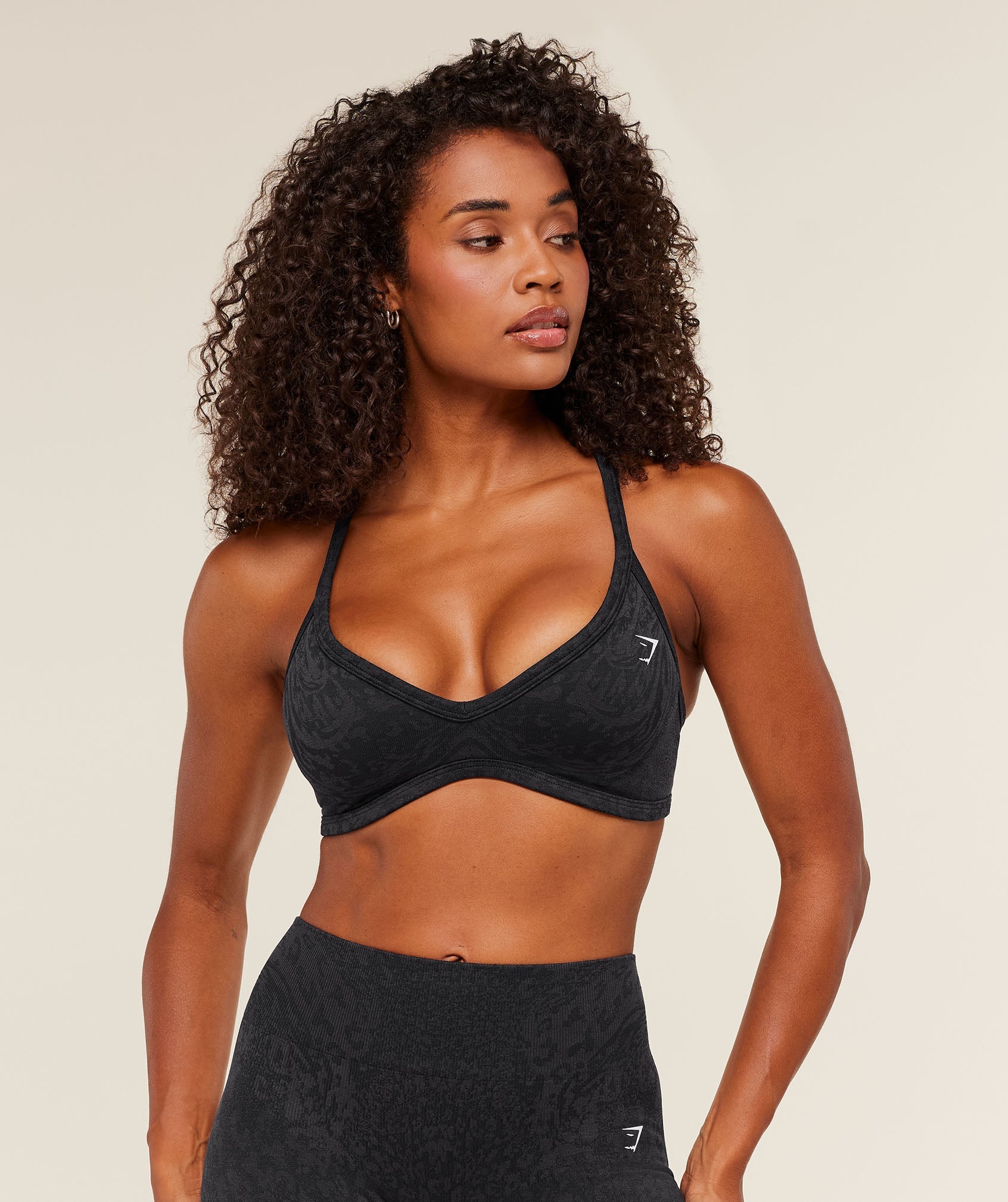 Gymshark Adapt Animal X Whitney Sports Bra - Black /  Asphalt Grey