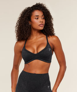 Gymshark Adapt Animal X Whitney Sports Bra - Black /  Asphalt Grey