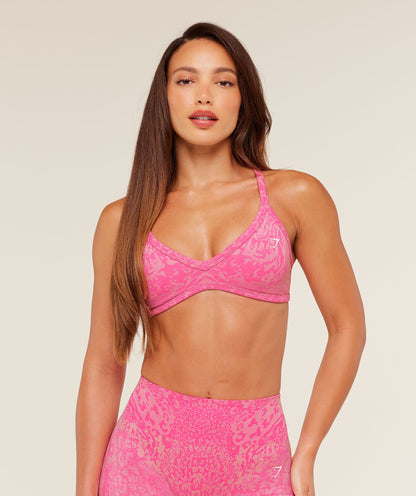 Gymshark Adapt Animal X Whitney Sports Bra - Electric Pink /  Sorbet Yellow