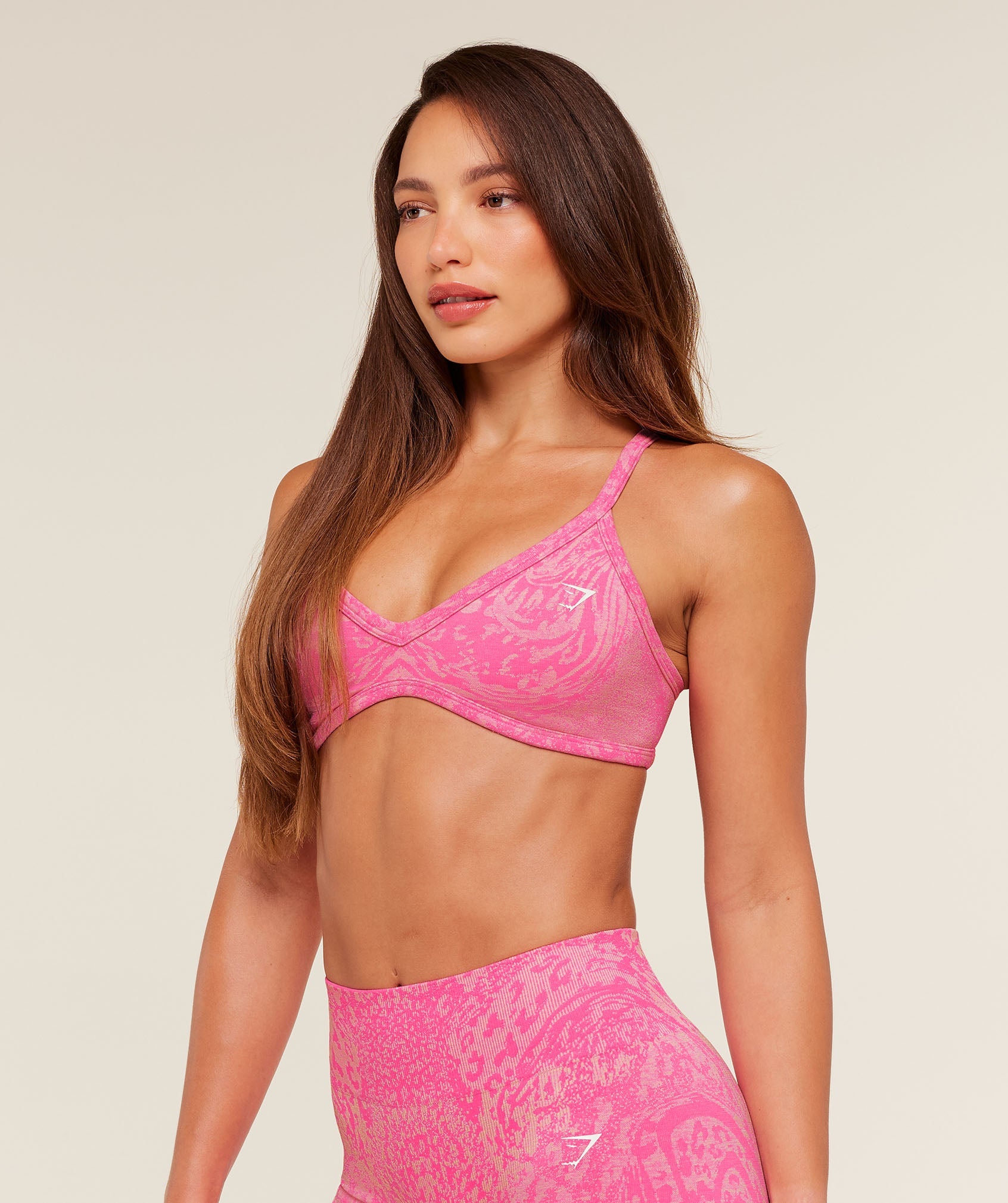 Gymshark Adapt Animal X Whitney Sports Bra - Electric Pink /  Sorbet Yellow