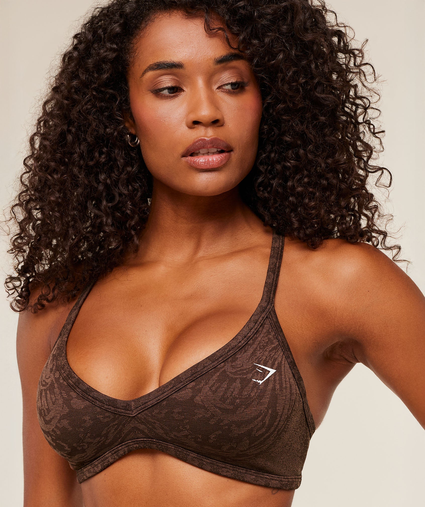 Gymshark Adapt Animal X Whitney Sports Bra - Archive Brown /  Soft Brown