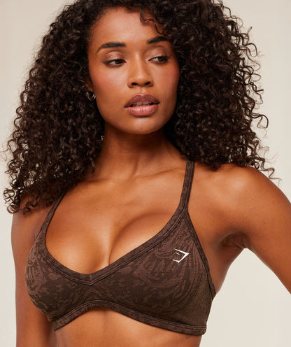 Gymshark Adapt Animal X Whitney Sports Bra - Archive Brown /  Soft Brown