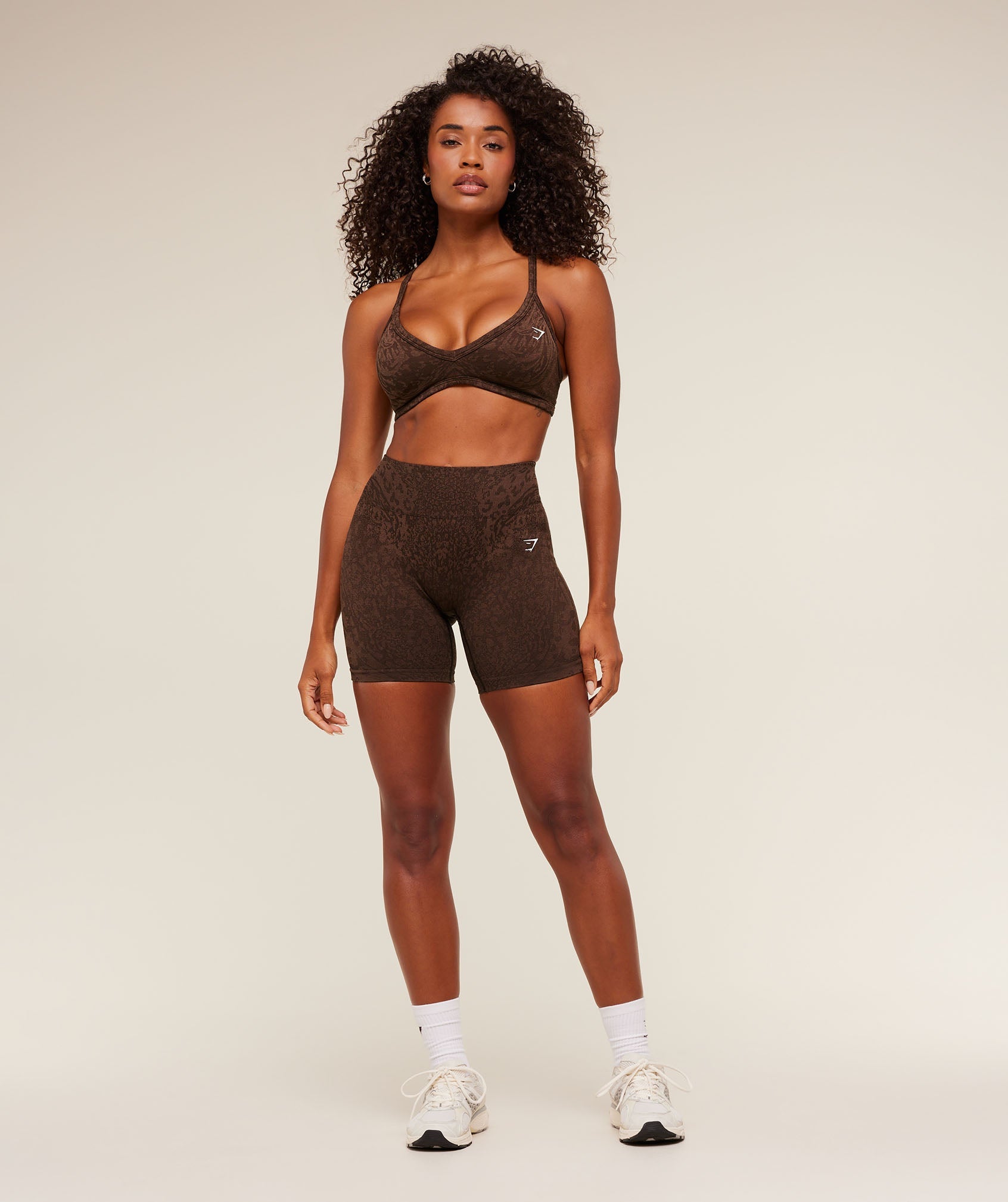 Gymshark Adapt Animal X Whitney Sports Bra - Archive Brown /  Soft Brown