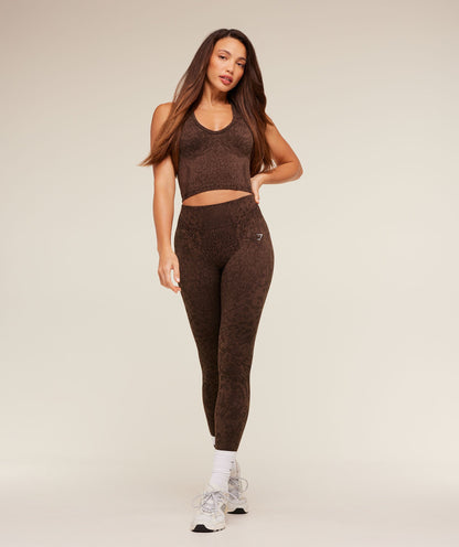 Gymshark Adapt Animal X Whitney Tank Top with Shelf - Archive Brown /  Soft Brown