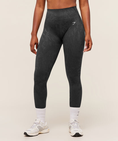 Gymshark Adapt Camo Seamless Leggings - Asphalt Grey/Black