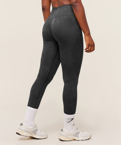 Gymshark Adapt Camo Seamless Leggings - Asphalt Grey/Black