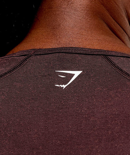 Gymshark Adapt Fleck x Whitney Short Sleeve Crop Top - Cherry Purple/Rich Maroon