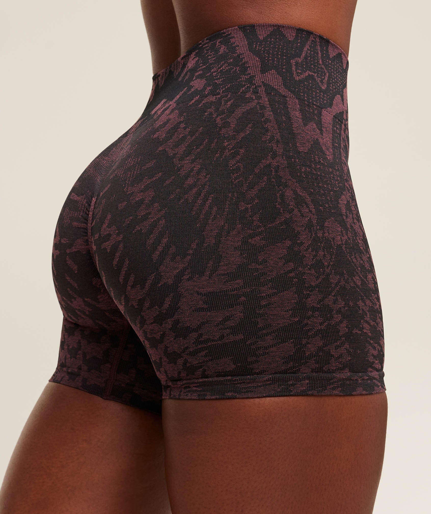 Gymshark Adapt Houndstooth Shorts - Black/Reset Pink