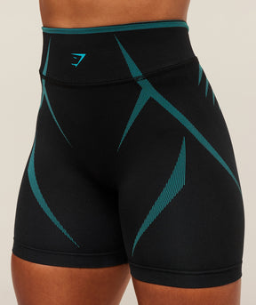 Gymshark Apex Lift Seamless Shorts - Black/Brand Blue