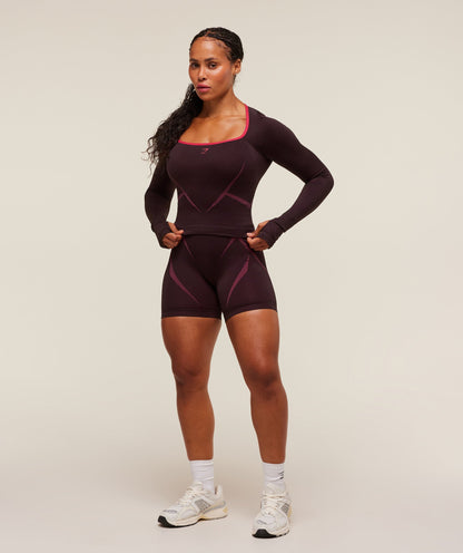 Gymshark Apex Lift Seamless Short - Cherry Purple/Build Pink