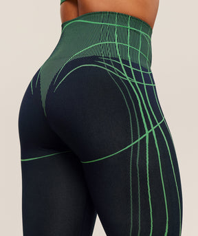 Gymshark Apex Seamless Leggings - Heavy Blue/Active Green