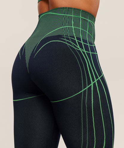 Gymshark Apex Seamless Leggings - Heavy Blue/Active Green
