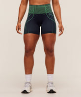 Gymshark Apex Seamless Shorts - Heavy Blue/Active Green