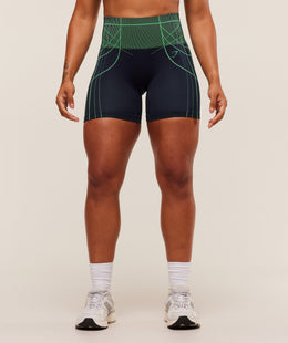 Gymshark Apex Seamless Shorts - Heavy Blue/Active Green