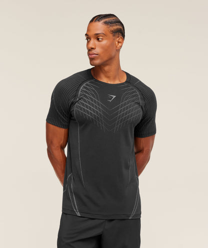 Gymshark Apex Seamless T-Shirt - Black/Dark Grey