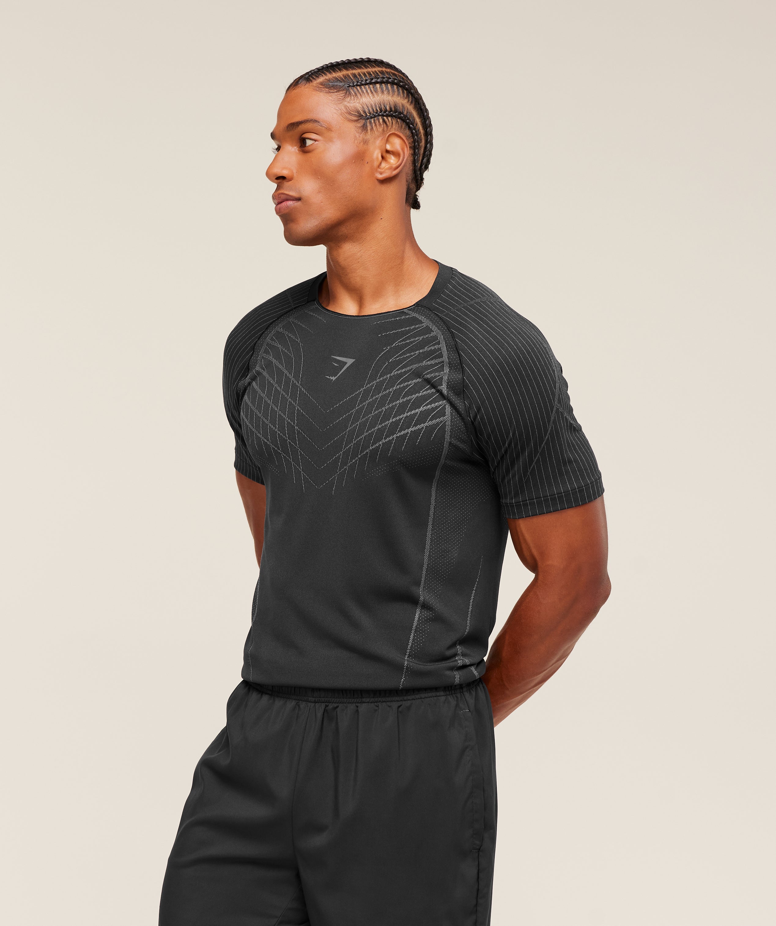 Gymshark Apex Seamless T-Shirt - Black/Dark Grey