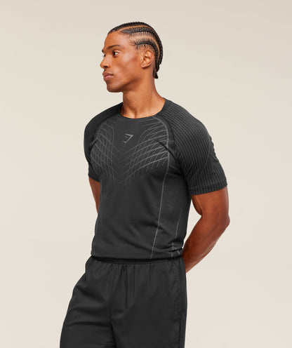 Gymshark Apex Seamless T-Shirt - Black/Dark Grey