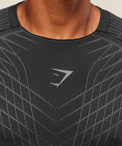 Gymshark Apex Seamless T-Shirt - Black/Dark Grey