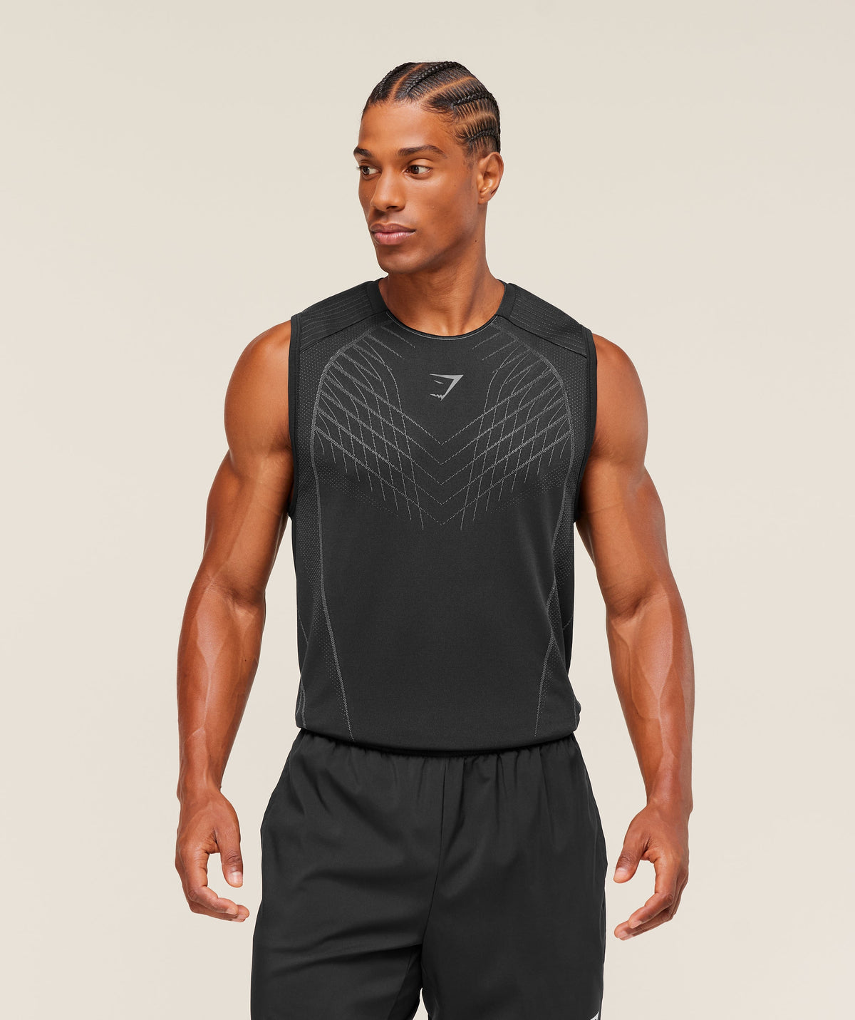Gymshark Apex Seamless Tank - Black/Dark Grey