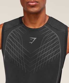 Gymshark Apex Seamless Tank - Black/Dark Grey