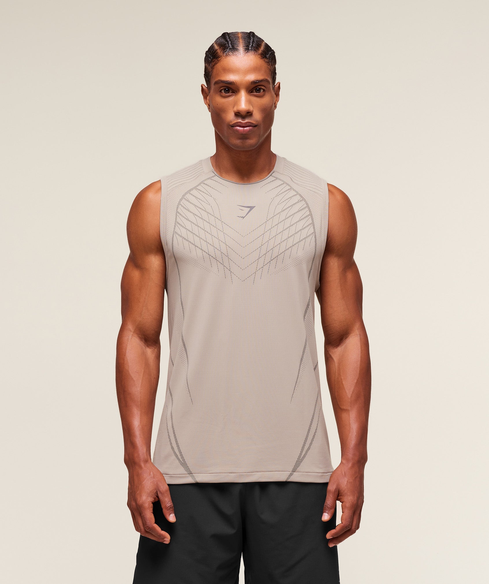 Gymshark Apex Seamless Tank - Mushroom Grey/Pitch Grey