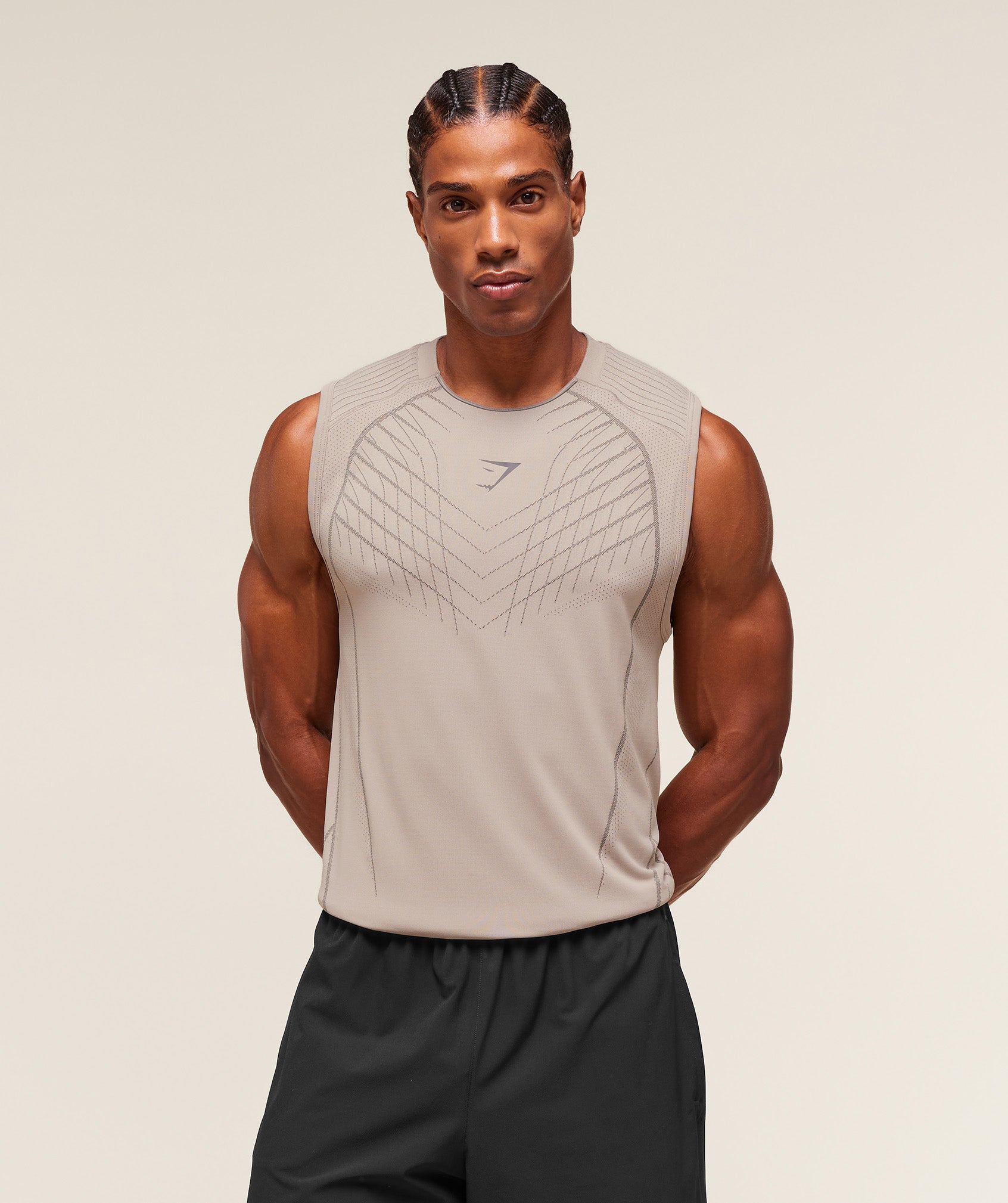 Gymshark Apex Seamless Tank - Mushroom Grey/Pitch Grey