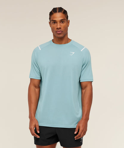 Gymshark Arrival Contrast T-Shirt -  Flow Blue /  Storm Blue