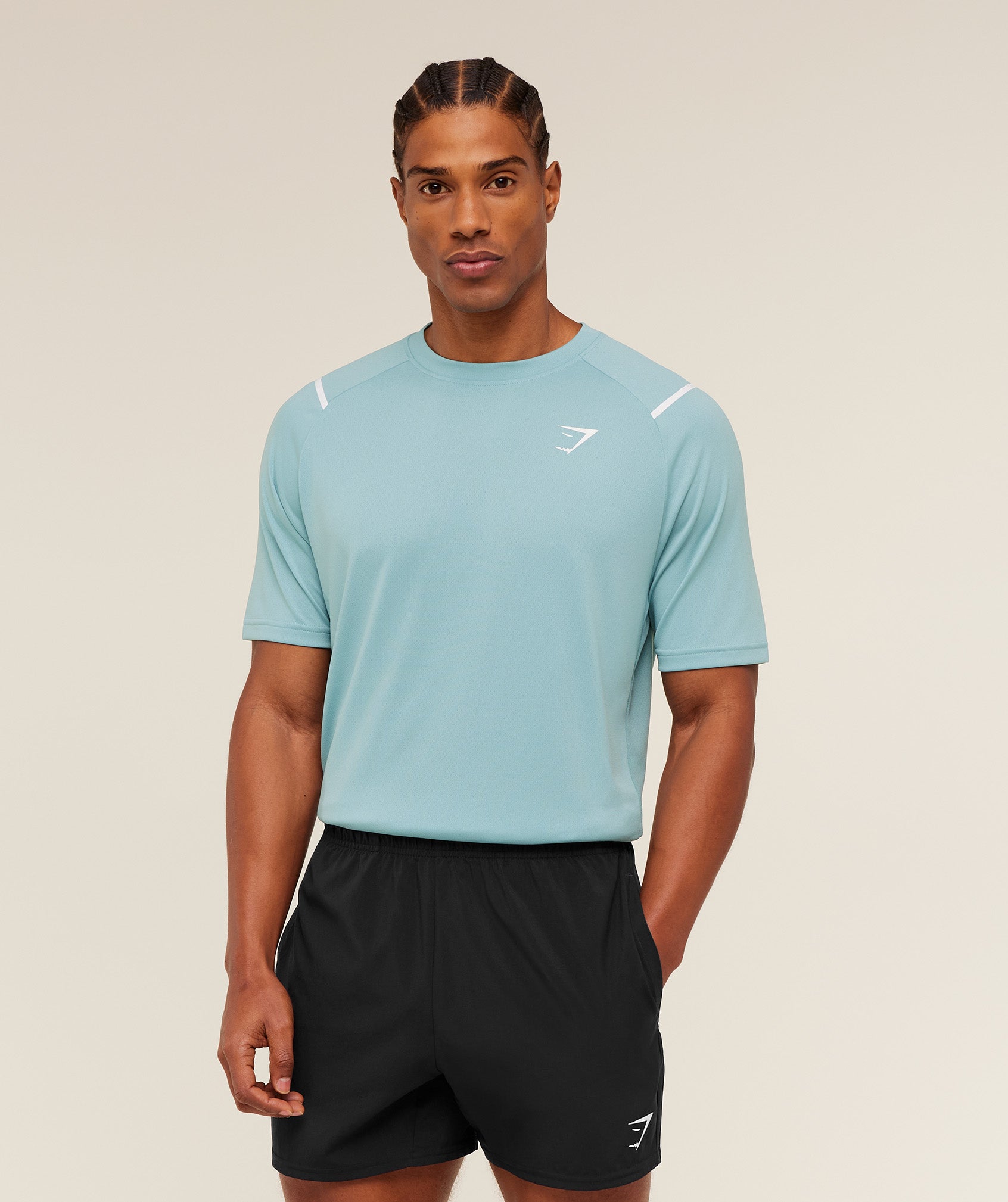Gymshark Arrival Contrast T-Shirt -  Flow Blue /  Storm Blue