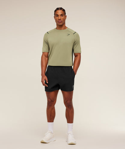 Gymshark Arrival Contrast T-Shirt -  Grounded Green /  Strength Green