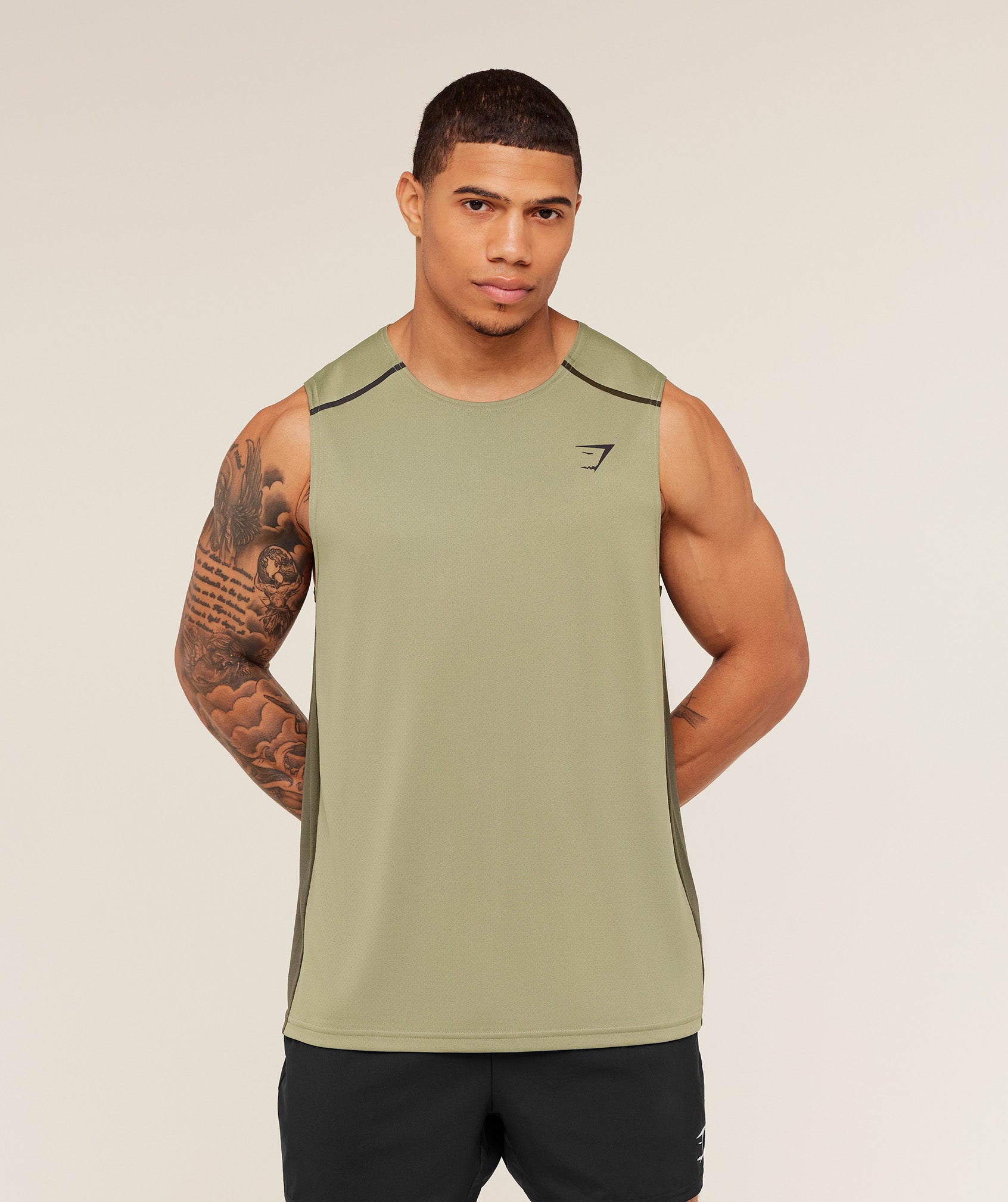 Gymshark Arrival Contrast Tank -  Grounded Green /  Strength Green