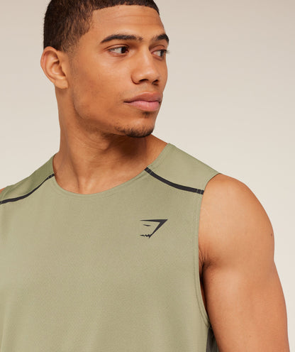 Gymshark Arrival Contrast Tank -  Grounded Green /  Strength Green