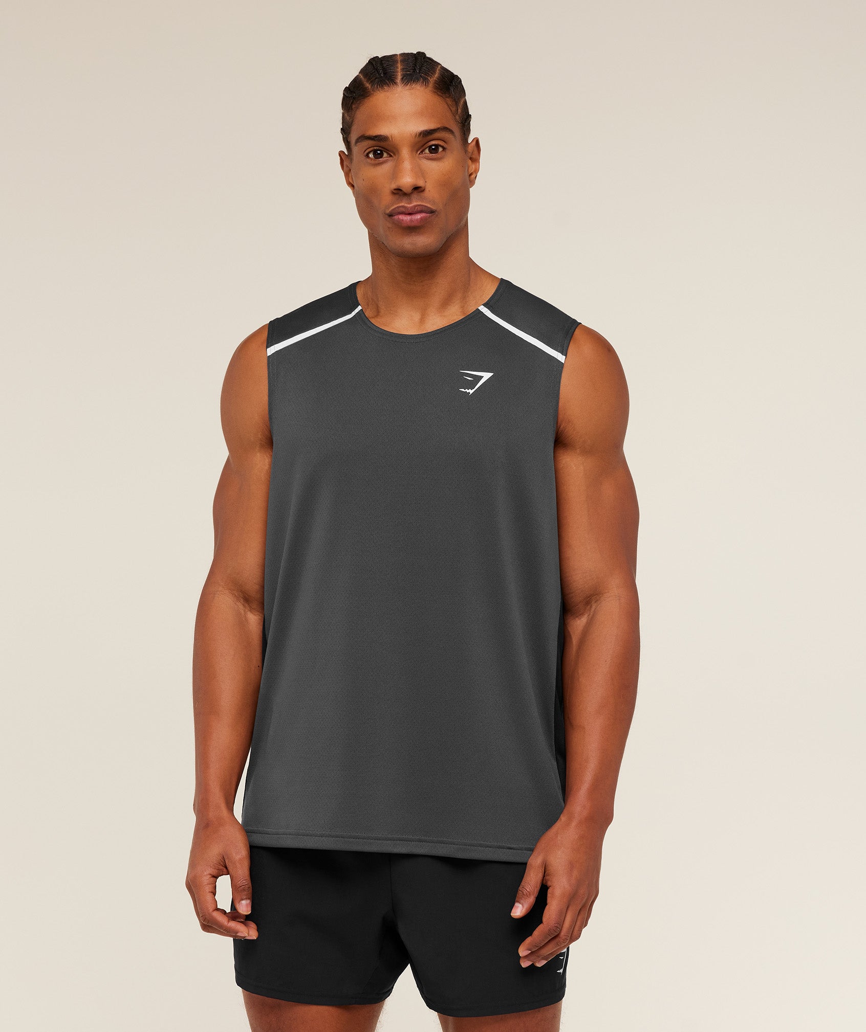 Gymshark Arrival Contrast Tank - GS Onyx Grey/GS Black