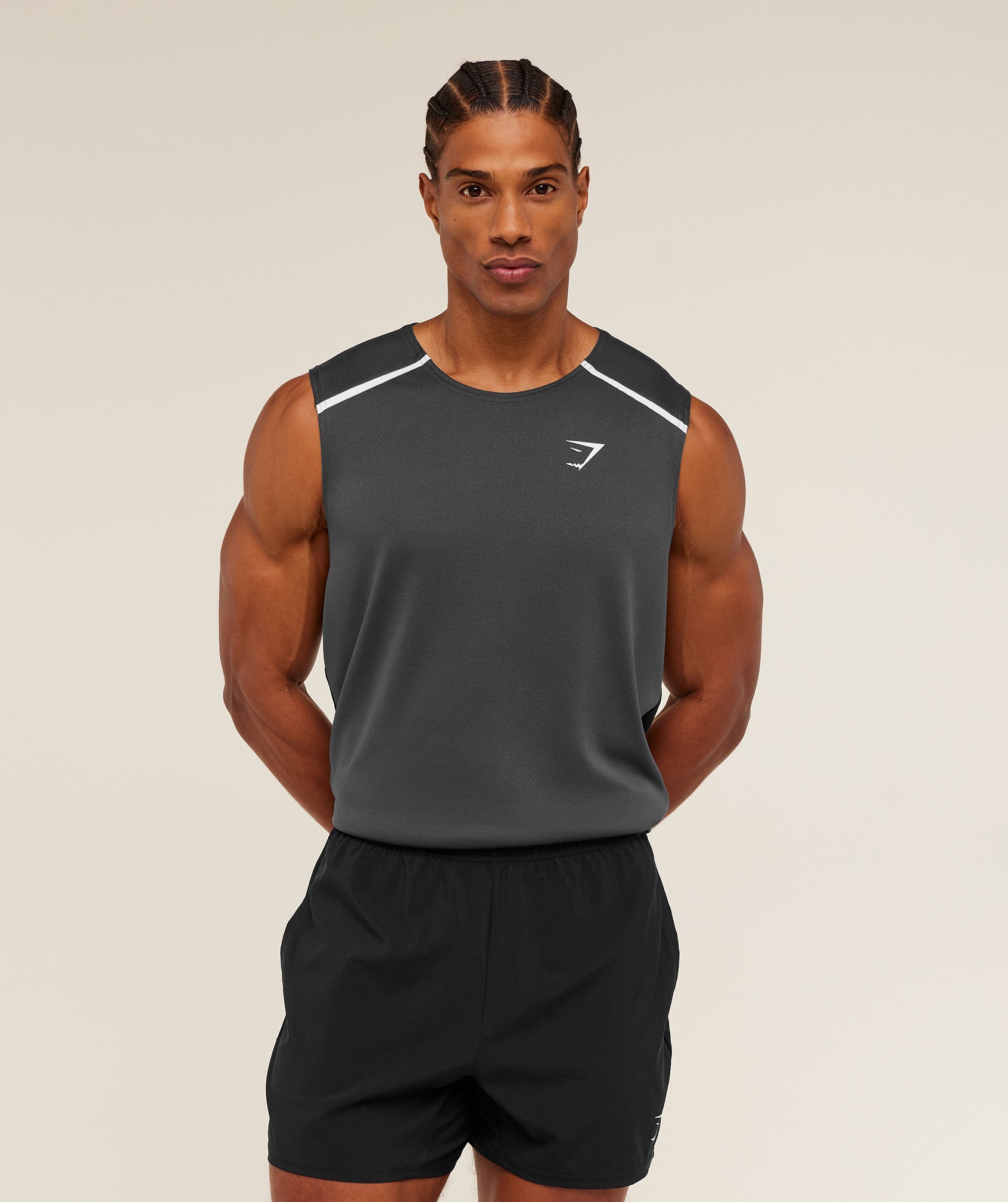 Gymshark Arrival Contrast Tank - GS Onyx Grey/GS Black