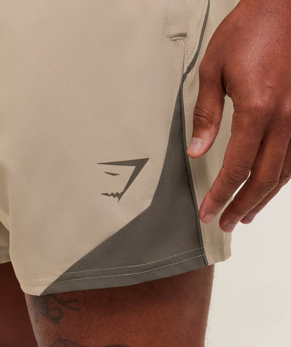 Gymshark Arrival Block 6" Shorts - Cement Brown