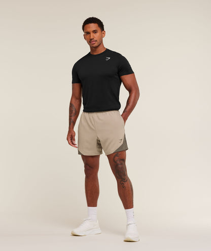Gymshark Arrival Block 6" Shorts - Cement Brown