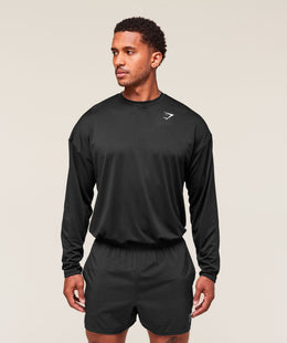 Gymshark Arrival Oversized Long Sleeve T-Shirt - Black